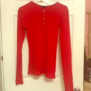 Zara red long sleeve shirt